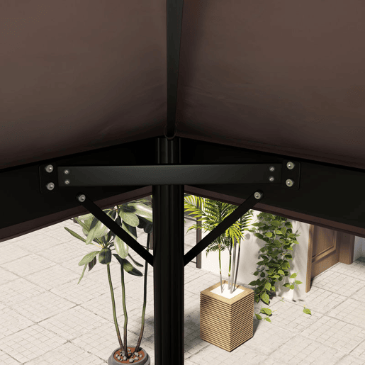 Outsunny Teto de Substituição para Pérgola, 4x3 m, Cobertura de Substituição com Duplo Teto, Orifícios de Drenagem e UPF30+, Tecido Oxford 600D Impermeável, APENAS Cobertura de Substituição para Pavilhão Gazebo, Castanho