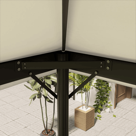 Outsunny Teto de Substituição para Pérgola, 4x3 m, Cobertura de Substituição com Teto Duplo, Orifícios de Drenagem e UPF30+, Tecido Oxford 600D Impermeável, Apenas Toldo de Substituição para Gazebo, Creme