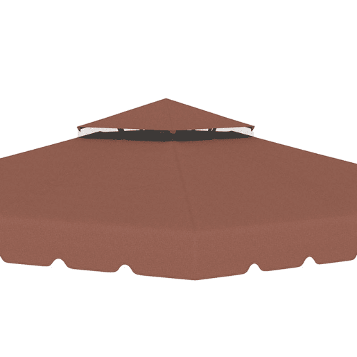 Outsunny Toldo de Substituição para Pérgola 300x300 cm Teto de Substituição para Pérgolas Exterior com Duplo Teto e 8 Orifícios de Drenagem Marrom