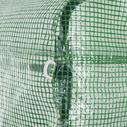Outsunny Estufa de Exterior 4,5x3x2 m, Estufa de Túnel com Porta Enrolável, 6 Janelas com Rede, Cobertura PE 140gm² e Estrutura de Aço Galvanizado, Anti-UV e Impermeável, para Cultivo, Verde