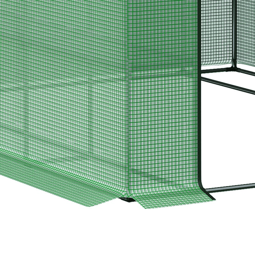 Outsunny Estufa de Jardim Estufa de Exterior com Prateleiras de 4 Níveis Porta com Fecho de Correr e Estrutura de Aço Estufa Pequena Estufa para Cultivar Plantas Flores 244x180x210 cm Verde
