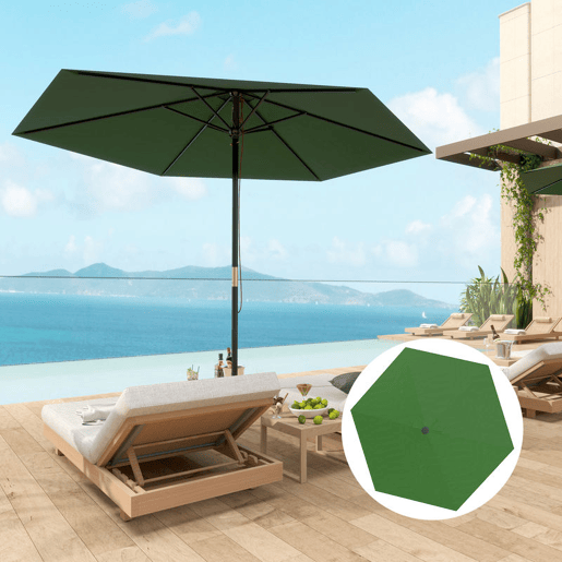 Outsunny Toldo de Substituição para Chapéu de Sol de 3m Toldo para Chapéu de Sol com Ventilação Superior Proteção UV 30+ Toldo de Substituição para Chapéu de Sol de Poliéster para Exteriores Verde