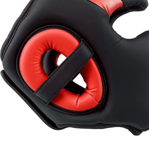 SPORTNOW Capacete de Boxe Capacete MMA com Correia Ajustável Protetor de Cabeça para Grappling Sparring Artes Marciais Karate Tamanho L Vermelho e Preto
