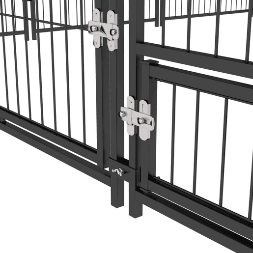 PawHut Parque para Cães com Toldo Canil para Exterior com Suporte Giratório para Comida 2 Tigelas Incluídas 211x211x151 cm Preto Marrom PawHut Parque para Cães com Toldo Canil para Exterior com Suporte Giratório para Comida 2 Tigelas Incluídas 211x211x151 cm Preto Marrom