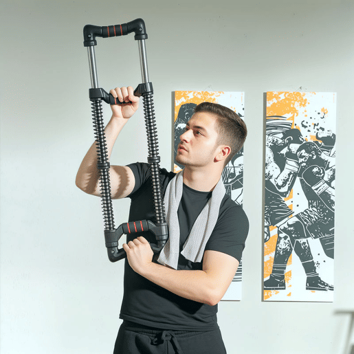SPORTNOW Expansor de Peito Expansor Ajustável Extensor para Musculação com Resistência Ajustável 10-80 kg para Treino em Casa Escritório Viagem Preto