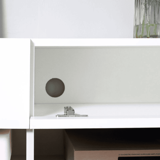 HOMCOM Móvel de TV de Parede Móvel de TV para Sala de Estar com 2 Compartimentos e 2 Armários com Portas Móvel para Televisores de 60 Polegadas 140x32x31 cm Branco