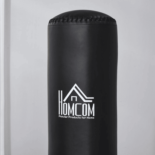 HOMCOM Saco de Boxe de Pé para Adultos 170 cm Altura Ajustável em 3 Níveis Punching Ball com Base Preenchível de Areia 45 kg ou Água 30 kg para Casa Ginásio Ø50x 170 cm Preto
