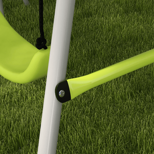 Outsunny Baloiço para Crianças Baloiço Jardim com 1 Baloiço Simples 1 Planador e Anti-UV Baloiço Infantil Carga 135 kg 255x160x180 cm Cinza e Verde