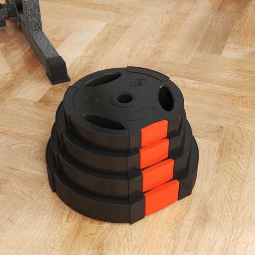 SPORTNOW Conjunto de Discos de Pesos de 4 Peças Discos de Pesos 2x5 kg e 2x2,5 kg com Orifícios de 2,5 cm para Treino Fitness em Casa Ginásio Preto