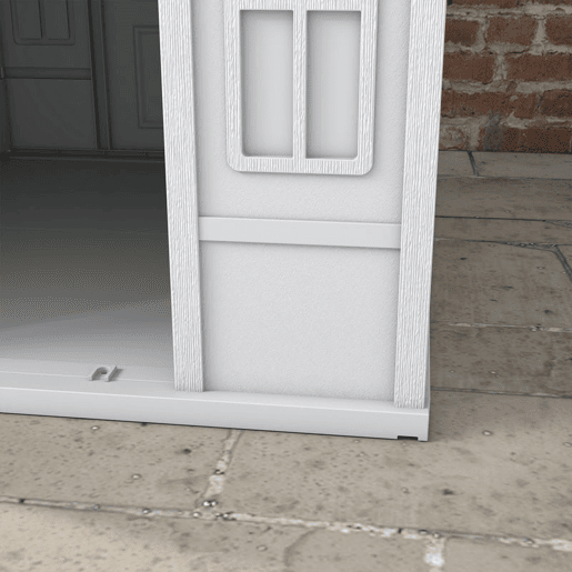 PawHut Casa para Cães 84,2x98,2x82 cm Casa para Cães com Janelas e Teto com Imitação de Telhas Casota para Cães Cinza