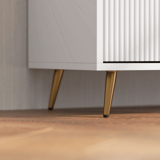 HOMCOM Móvel de TV Moderno Móvel de TV para Sala de Estar com 2 Compartimentos Abertos e 2 Portas Móvel para Televisores de 55 Polegadas 120x35x48 cm Branco