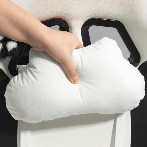 HOMCOM Cadeira Gaming com Orelhas Cadeira Gamer Reclinável com Altura Ajustável Apoio para os Pés Retrátil Suporte Lombar e Apoio para a Cabeça Desmontável Cadeira para Escritório 65x62x116-124 cm Branco