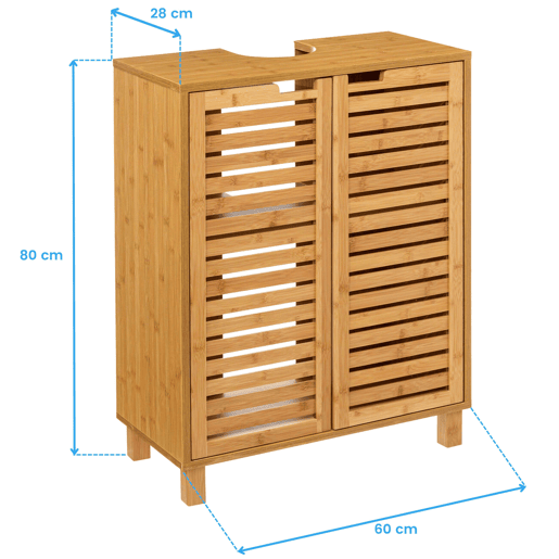 Armário de banheiro Take, armário auxiliar, 2 portas, 1 prateleira, portas magnéticas, cor marrom, 60 cm