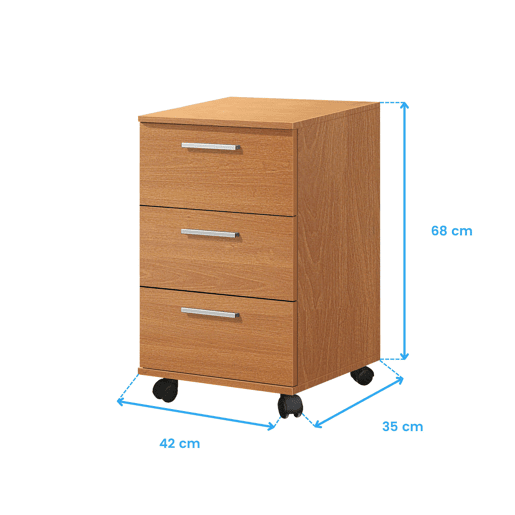 Cômoda 3 Gavetas Cor Cerejeira 42x68x35 cm Cômoda 3 Gavetas Cor Cerejeira 42x68x35 cm