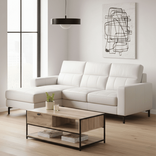 Mesa de Centro Aliaj com 1 Gaveta, Aço Estilo Industrial, Preto e Carvalho Claro, 100x40 cm Mesa de Centro Aliaj com 1 Gaveta, Aço Estilo Industrial, Preto e Carvalho Claro, 100x40 cm