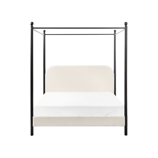 Beliani Cama com dossel Bouclé DANNEMOIS Beliani Cama com dossel Bouclé DANNEMOIS