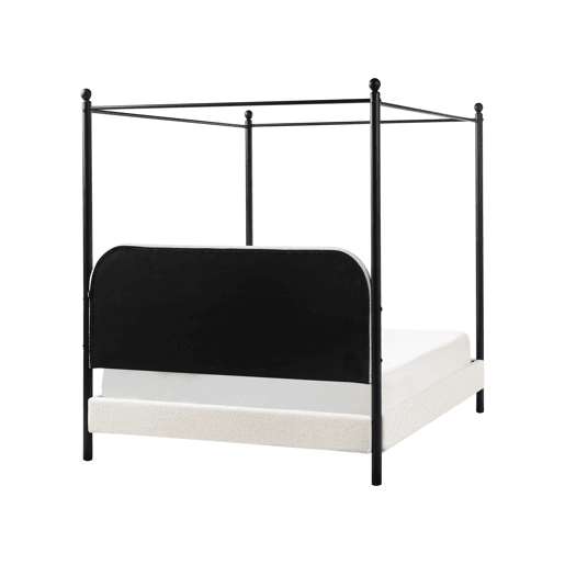 Beliani Cama com dossel Bouclé DANNEMOIS Beliani Cama com dossel Bouclé DANNEMOIS