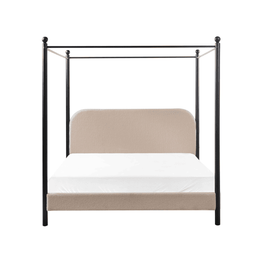 Beliani Cama com dossel Bouclé DANNEMOIS