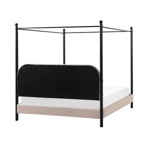 Beliani Cama com dossel Bouclé DANNEMOIS