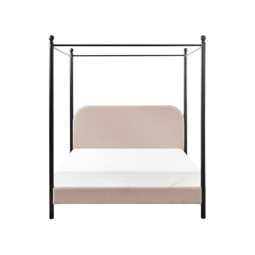 Beliani Cama com dossel Bouclé DANNEMOIS Beliani Cama com dossel Bouclé DANNEMOIS