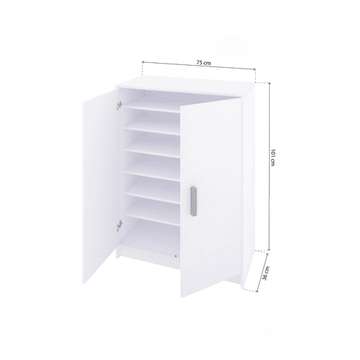 Sapateira Liam 75 Branco 75 x 101 x 36 cm
