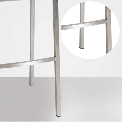 Taburete de bar Damaso de terciopelo con base de cuatro patas Gris 48X64X110 cm