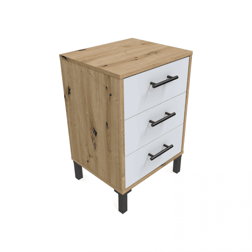 Mesa de cabeceira Leia Artik Branco (Branco mate) - Carvalho Nodi 40 x 55 x 33 cm