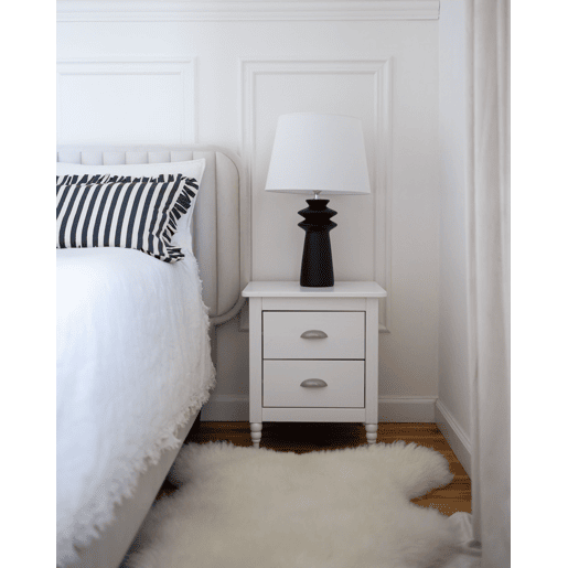 Mesa de cabeceira com 2 gavetas SHILLINGTON Pinho Branco