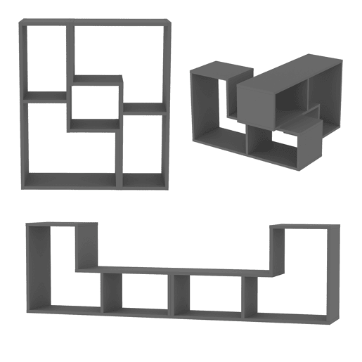 Conjunto de mobiliário modular Hustersurd de 2 peças DIY Antracite en.casa