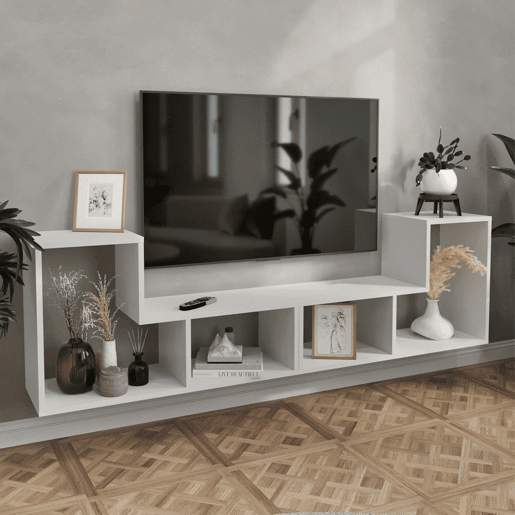 Conjunto de mobiliário modular Hustersurd de 2 peças DIY Branco en.casa Conjunto de mobiliário modular Hustersurd de 2 peças DIY Branco en.casa
