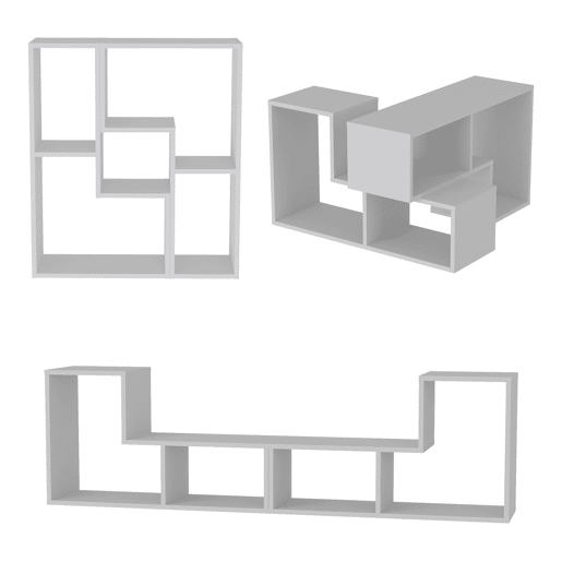 Conjunto de mobiliário modular Hustersurd de 2 peças DIY Branco en.casa Conjunto de mobiliário modular Hustersurd de 2 peças DIY Branco en.casa