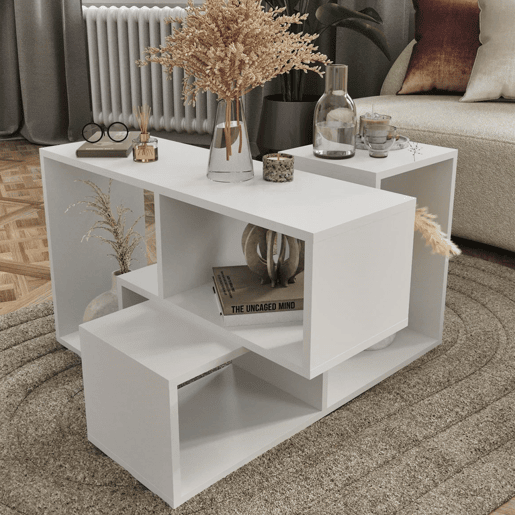 Conjunto de mobiliário modular Hustersurd de 2 peças DIY Branco en.casa Conjunto de mobiliário modular Hustersurd de 2 peças DIY Branco en.casa