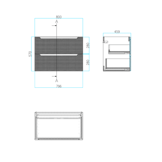 Móvel lavatório 120cm 2 gavetas 1 porta Mallory Bege e madeira