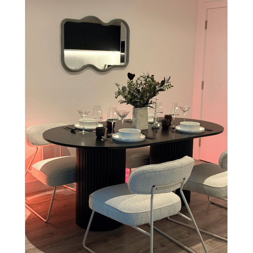 Mesa de jantar SHERIDAN Preto 180 cm 100 cm