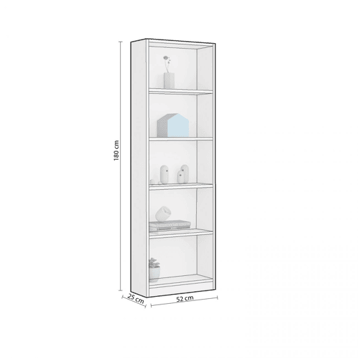Estante de juventude Smile Artik White (Branco mate) 52 x 180 x 25 cm