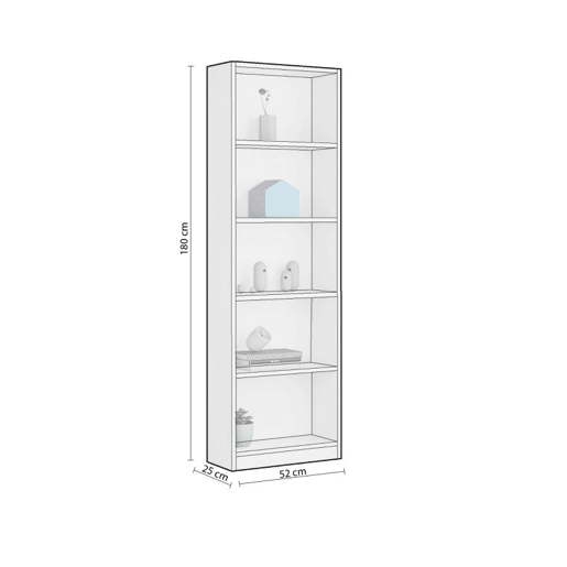 Estante de juventude Smile Artik White (Branco mate) 52 x 180 x 25 cm