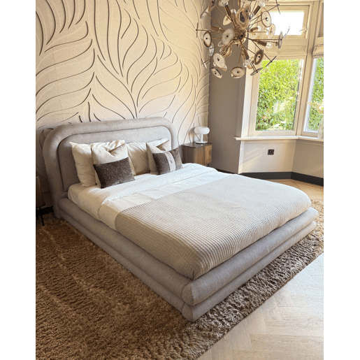 Beliani Cama Linho sintético LAVARDENS