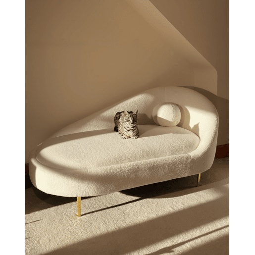 Beliani Chaise longue à direita Bouclé VALREAS