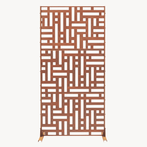 Parede divisória Bernalda aço 180x90cm - Marrom enferrujado casa.pro