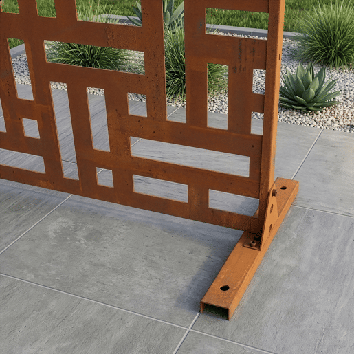 Parede divisória Bernalda aço 180x90cm - Marrom enferrujado casa.pro