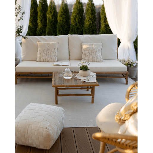 Pufe BODLA Branco 50 cm 50 cm 30 cm Pufe BODLA Branco 50 cm 50 cm 30 cm