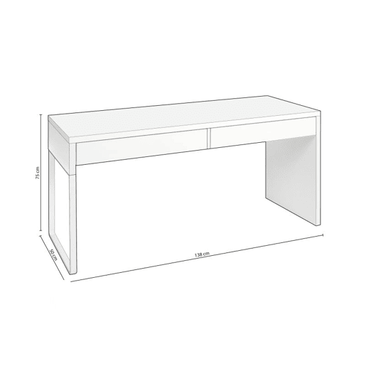 Mesa de escrita Roxy Artik White (Branco mate) 138 x 75 x 50 cm