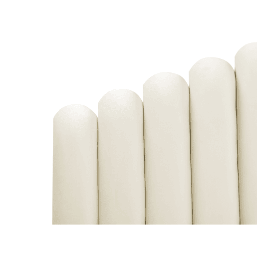 Cama Veludo VINCENNES 140 x 200 cm Branco creme