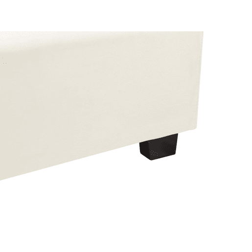 Cama Veludo VINCENNES 140 x 200 cm Branco creme