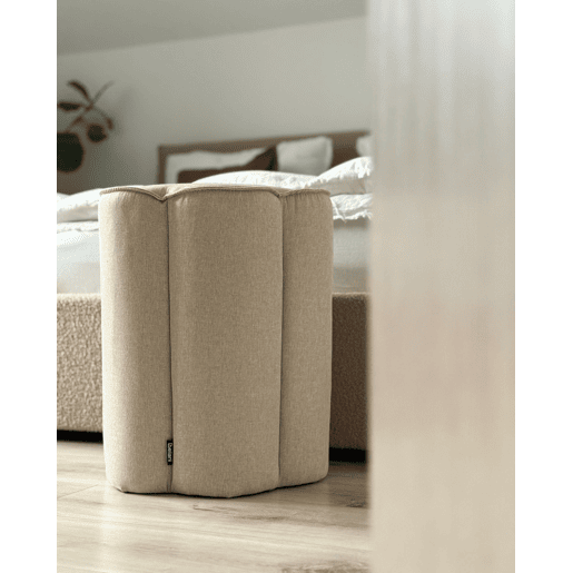 Pufe TAPPEN Linho sintético Creme 39 cm 39 cm 45 cm