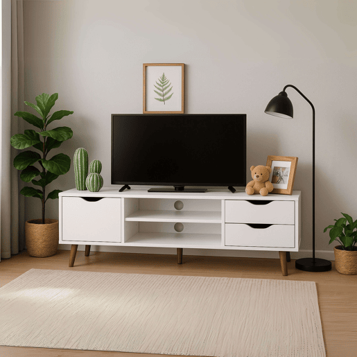 Móvel TV Fiano em branco 120x41x28 cm Móvel TV Fiano em branco 120x41x28 cm