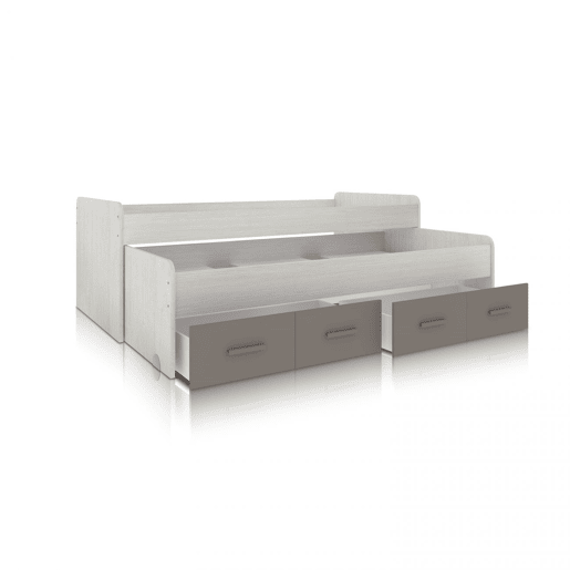 Cama de casal juvenil Axim Alpes Brancos - Basalto 198 x 69 x 96 cm