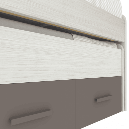 Cama de casal juvenil Axim Alpes Brancos - Basalto 198 x 69 x 96 cm