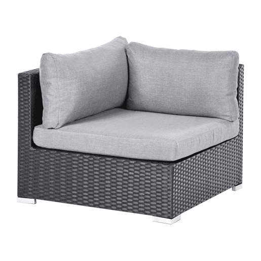 Conjunto de sofás de jardim de canto 4 lugares SANO à esquerda Preto