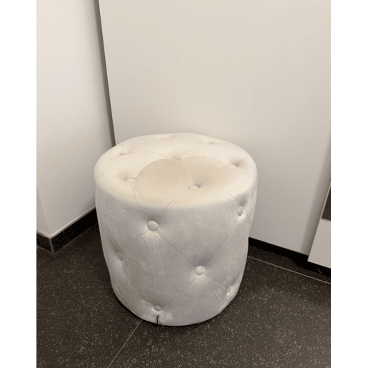 Pufe COROLLA Veludo Creme claro 40 cm 40 cm 40 cm